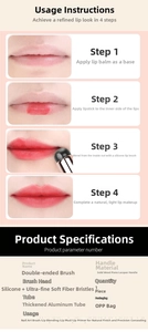Pennello labbra a doppia punta in silicone e fibre per sfumare rossetto e correttore