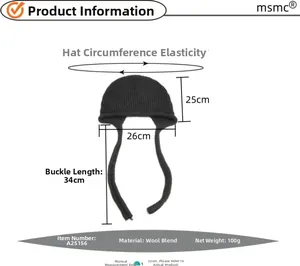 Guida alle taglie per cappello in maglia misto lana con paraorecchie e nastri