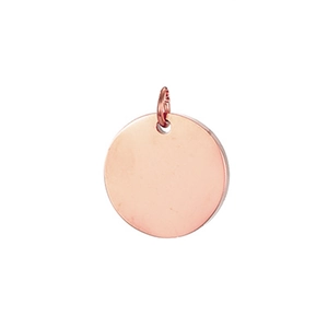 Polished 9mm rose gold stainless steel round pendant charm for DIY jewelry making
