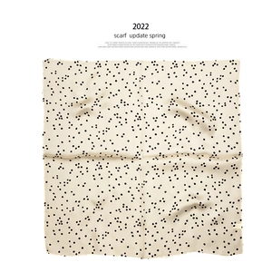 Premium mulberry silk scarf for men with beige base and black polka dot pattern