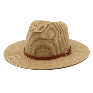 Panama Straw Fedora Hat Paper Braided Sun Protection Summer Beach Vacation With Faux Leather Belt For Men Women