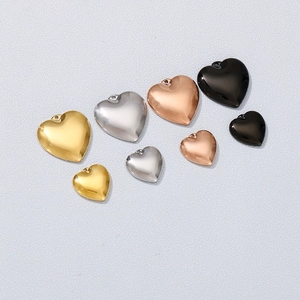 Heart Shape Pendant Polished Stainless Steel Simple Charms For DIY Jewelry Making Necklaces Accessories