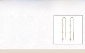 Detailed view of S925 sterling silver long tassel earrings with pearls and 18k gold plating