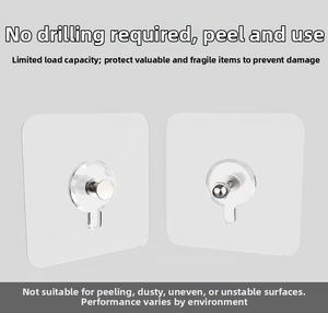 Strong self-adhesive transparent screw wall hooks for drill-free frame installation
