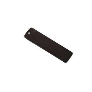 Polished black stainless steel rectangular charm with hole for custom engraving tags