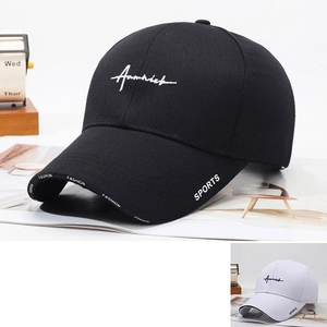 Sporty Baseball Cap Cotton Blend Sun Hat Letter Embroidery Adjustable Metal Buckle Casual Fashion Outdoor Hat Unisex