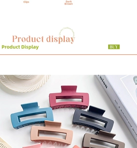 Detailed macro shot of matte hollow square hair claws in assorted Morandi colors