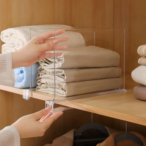 Acrylic Shelf Dividers Transparent Closet Organizer Wardrobe Book Bag Cabinet Clothing Separator Storage Utility Home Supplies