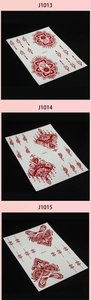 Three red Henna lace tattoo stickers in mandala paisley style, models J1013 J1014 J1015