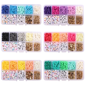 DIY Fabricación De Joyas Cuentas Arcilla Polimérica Cuentas Letras Para Hacer Pulseras Collares Accesorios Manualidades Cordon