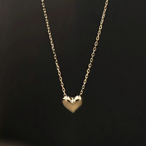 Classic 18K gold plated 925 sterling silver heart pendant necklace on minimalist chain
