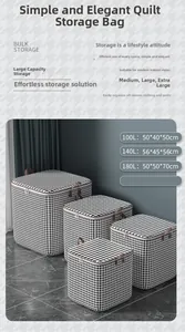 Hahnentritt-Aufbewahrungstaschen-Set in 100L, 140L und 180L für Kleidung und Bettzeug