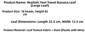 Detailed dimension guide for 82cm artificial traveler's banana tree with 18 large leaves