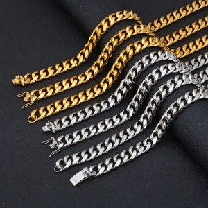 Men Cuban Link Chain Necklace 316L Stainless Steel Hip Hop Streetwear Heavy Bold Polished Jewelry Accessory
