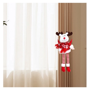 Detail von Weihnachts-Gardinenhalter als Rentier mit rot-weiß gestreiften langen Beinen