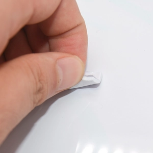 Detailed close-up of the flexible adhesive material for Christmas snowman door stickers