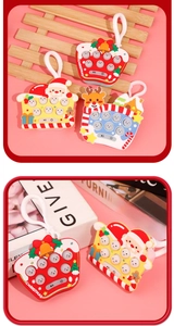 Three Christmas theme electronic pop push games in red, yellow and white designs