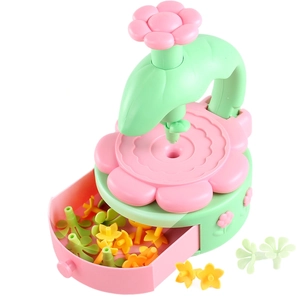 DIY flower bouquet garden building toy set with press handle and colorful floral pieces