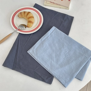 Solid Color Place Mats Heat Resistant Cotton Linen Texture Table Mats For Dining Room Kitchen Nordic Style Cup Coasters
