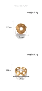 Size and weight specifications for gold snake leaf and link chain adjustable rings