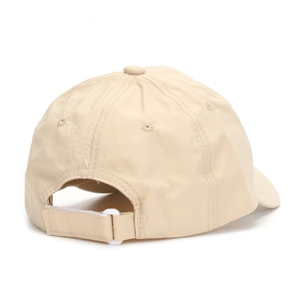 Vista posteriore del cappellino beige per bambini con cinturino regolabile e traspirante