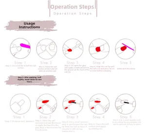 Step-by-step instruction guide for applying and removing minimalist press-on nails