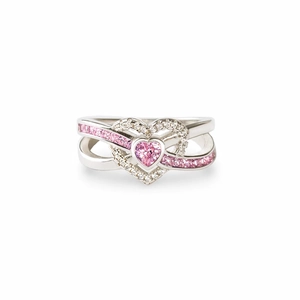 Anello Infinito a Cuore in Argento Sterling S925 Con Zirconia Rosa per Donna Moda Minimalista Placcato Oro Rosa Bianco Gioielli