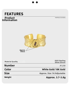 Nahaufnahme von S925 Sterlingsilber Ring mit strukturierter Oberfläche und lila Zirkon