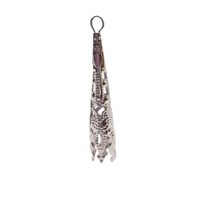 Silver hollow cone flower bead cap for jewelry making with intricate filigree details