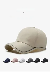 Détail des panneaux latéraux perforés respirants sur casquette sport à liserés réfléchissants