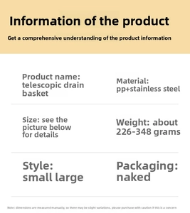 Detailed size specifications for the expandable stainless steel kitchen sink drain rack