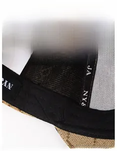 Detail view of moisture-wicking sweatband and breathable mesh lining in baseball cap
