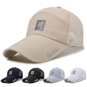 Breathable Mesh Baseball Cap Sun Protection Trucker Hat Adjustable Outdoor Sports Fashion Letter M Patch For Men Women