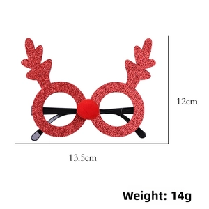 Size chart for Christmas reindeer antler glasses with 13.5cm width and 12cm height