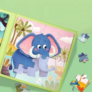 Magnetic cartoon elephant puzzle book for toddlers early learning and skill development