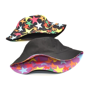 Chapeau bob réversible à imprimé étoiles pour hommes et femmes avec protection solaire