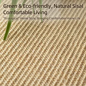 Natural sisal rug with tight weave texture for Japanese style living room decor