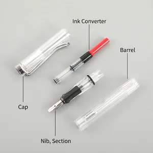 Transparent parallel duckbill fountain pen set for Gothic and calligraphy art writing