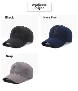 Tre cappellini da baseball da uomo in nero, blu navy e grigio con toppa aquila