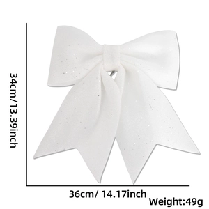 Détails du nœud de Noël blanc à paillettes avec dimensions 34x36cm pour décoration