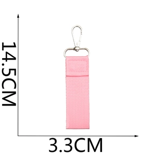 Rosa DIY-Band-Schlüsselanhänger mit Metallverschluss, 14,5 cm Länge und 3,3 cm Breite