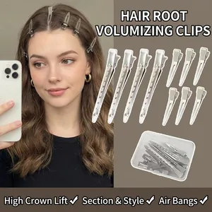Metal Hair Root Volumizing Clips Non Marking Alligator Hairclips For Salon Styling Sectioning And Positioning Makeup Tools