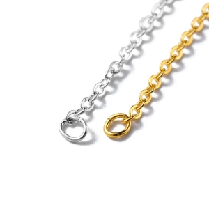 Detailed close-up of gold and silver plated metal link chains for DIY jewelry making