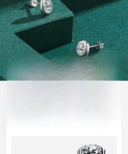Detailed view of handcrafted S925 silver stud earrings with 5A grade oval-cut cubic zirconia