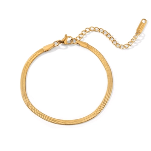 Minimalist 18k gold plated stainless steel snake chain bracelet with lobster clasp