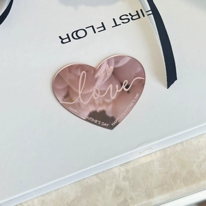 Décoration de cupcake en acrylique cœur or rose avec gravure Happy Valentine's Day