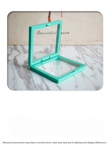Detailed view of mint green PE film jewelry boxes in various sizes with clear 3D display