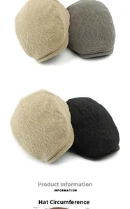 Macro detail of knit texture and color options for vintage British style beret hats
