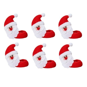Set of 6 mini Santa Claus felt patches for Christmas DIY crafts and decorations