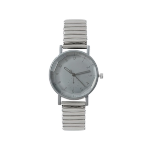 Montre À Quartz Pour Femme Bracelet Élastique En Acier Inoxydable Chiffres Arabes Cadran Rond Mode Décontractée